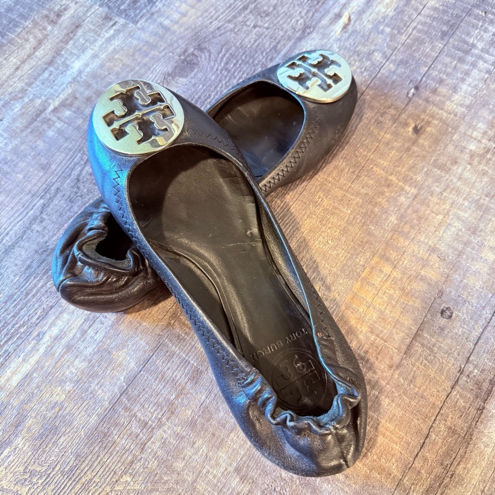 Tory Burch Black Reva Ballet Flats Size 6
